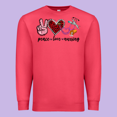 Peace Love Nursing Premium Sweatshirt Designed By Jasminsmagicworld