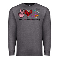 Charcoal Heather peace love nursing Premium Sweatshirt - Jasminsmagicworld
