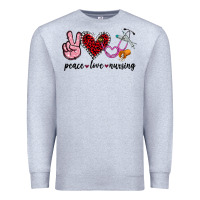 Heather Grey peace love nursing Premium Sweatshirt - Jasminsmagicworld