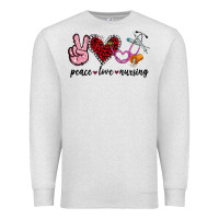 Oatmeal Heather peace love nursing Premium Sweatshirt - Jasminsmagicworld