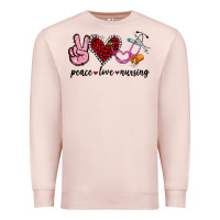 Pale Pink peace love nursing Premium Sweatshirt - Jasminsmagicworld