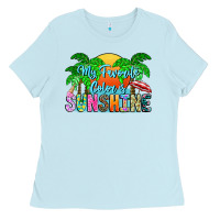 Baby Blue My Favorite Coloris Sunshine Ladies Tee - CowhideDigitalArt