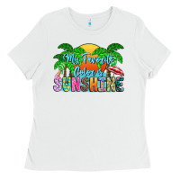 White My Favorite Coloris Sunshine Ladies Tee - CowhideDigitalArt