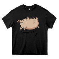 Black Spider Pig Heavy Core Tee - DesigneFamous