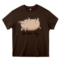 Chocolate Brown Spider Pig Heavy Core Tee - DesigneFamous