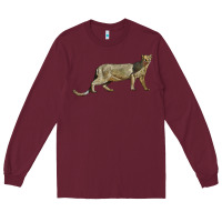 Burgundy Jaguarundi Long Sleeve Tee - LillyAllenDesigns