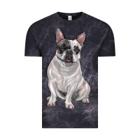 Cloud Black white black french bulldog Vintage Tee - LillyAllenDesigns