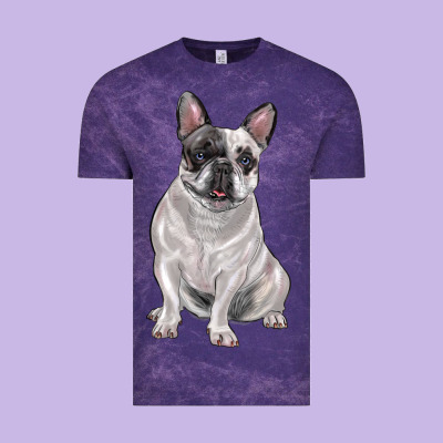 White Black French Bulldog Vintage Tee Designed By Lillyallendesigns