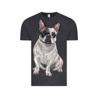 Vintage Black white black french bulldog Vintage Tee - LillyAllenDesigns