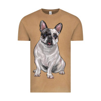 Vintage Camel white black french bulldog Vintage Tee - LillyAllenDesigns