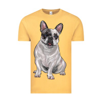 Vintage Mustard white black french bulldog Vintage Tee - LillyAllenDesigns