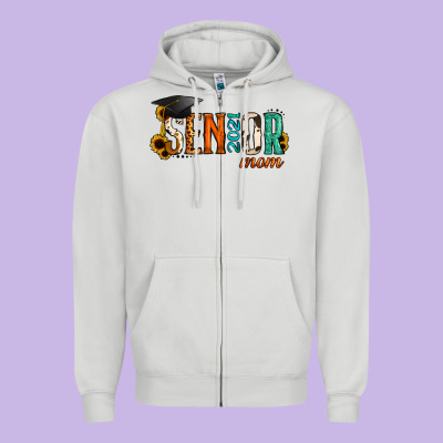 Mom Of A Senior 2021 Zipper Hoodie Designed By Jasminsmagicworld