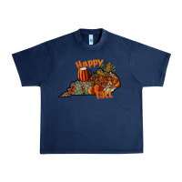 Navy happy fall Urban Heavy Tee - CowhideDigitalArt