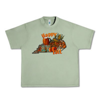 Oil Green happy fall Urban Heavy Tee - CowhideDigitalArt