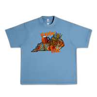 Pebble Blue happy fall Urban Heavy Tee - CowhideDigitalArt