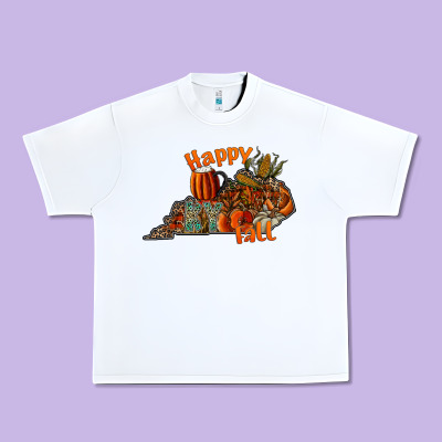Happy Fall Urban Heavy Tee Designed By Cowhidedigitalart