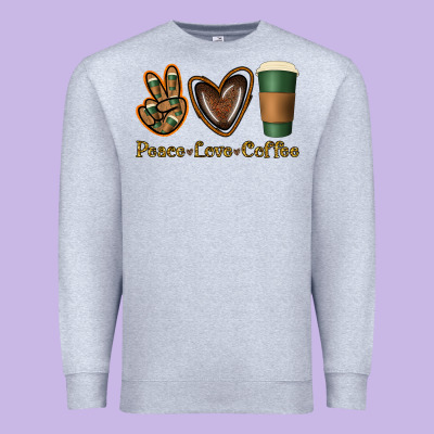 Peace Love Coffee Premium Sweatshirt Designed By Jasminsmagicworld