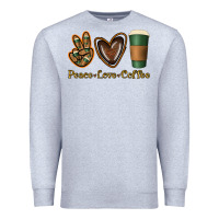 Heather Grey peace love coffee Premium Sweatshirt - Jasminsmagicworld