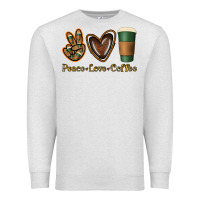 Oatmeal Heather peace love coffee Premium Sweatshirt - Jasminsmagicworld