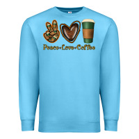 Ocean Blue peace love coffee Premium Sweatshirt - Jasminsmagicworld