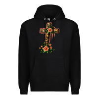 Black Flower Cross Premium Hoodie - Jasminsmagicworld