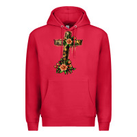 Cardinal Flower Cross Premium Hoodie - Jasminsmagicworld