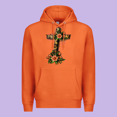 Flower Cross Premium Hoodie Designed By Jasminsmagicworld