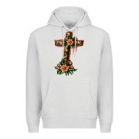 Dove Grey Flower Cross Premium Hoodie - Jasminsmagicworld