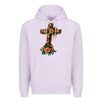 Lilac Flower Cross Premium Hoodie - Jasminsmagicworld
