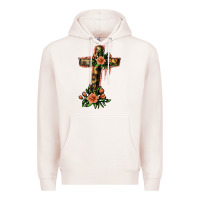 Pale Pink Flower Cross Premium Hoodie - Jasminsmagicworld