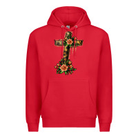 Red Flower Cross Premium Hoodie - Jasminsmagicworld