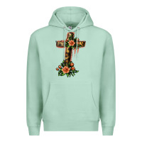 Seafoam Flower Cross Premium Hoodie - Jasminsmagicworld
