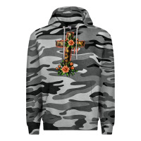 Slate Camo Flower Cross Premium Hoodie - Jasminsmagicworld