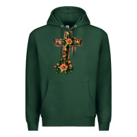 Sports Green Flower Cross Premium Hoodie - Jasminsmagicworld