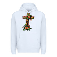 White Flower Cross Premium Hoodie - Jasminsmagicworld