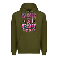 Army Green tackle breast cancer Premium Hoodie - BarkalooDesign