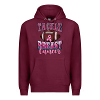 Burgundy tackle breast cancer Premium Hoodie - BarkalooDesign