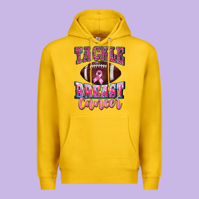 Tackle Breast Cancer Premium Hoodie Designed By Barkaloodesign