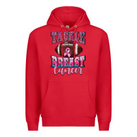 Red tackle breast cancer Premium Hoodie - BarkalooDesign