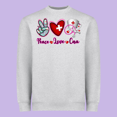 Peace Love Cna Heavyweight Sweatshirt Designed By Ranaportraitstore