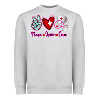 Heather Grey Peace Love Cna Heavyweight Sweatshirt - RanaPortraitStore