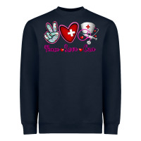 Navy Peace Love Cna Heavyweight Sweatshirt - RanaPortraitStore