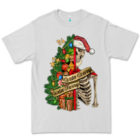 Dove Grey sorta merry sorta scary skeleton Premium Tee - FaDigitalArtStudio