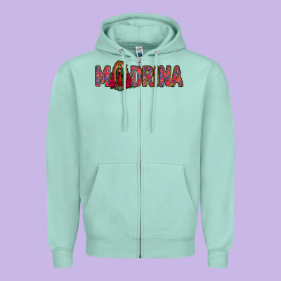 Madrina Lady Of Guadalupe Zipper Hoodie Designed By Jasminsmagicworld