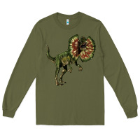 Army Green Dilophosaurus Long Sleeve Tee - LillyAllenDesigns