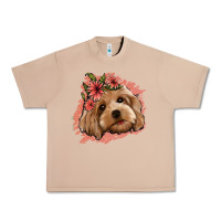 Cockapoo Floral Pink Glitter Urban Heavy Tee | Teevron