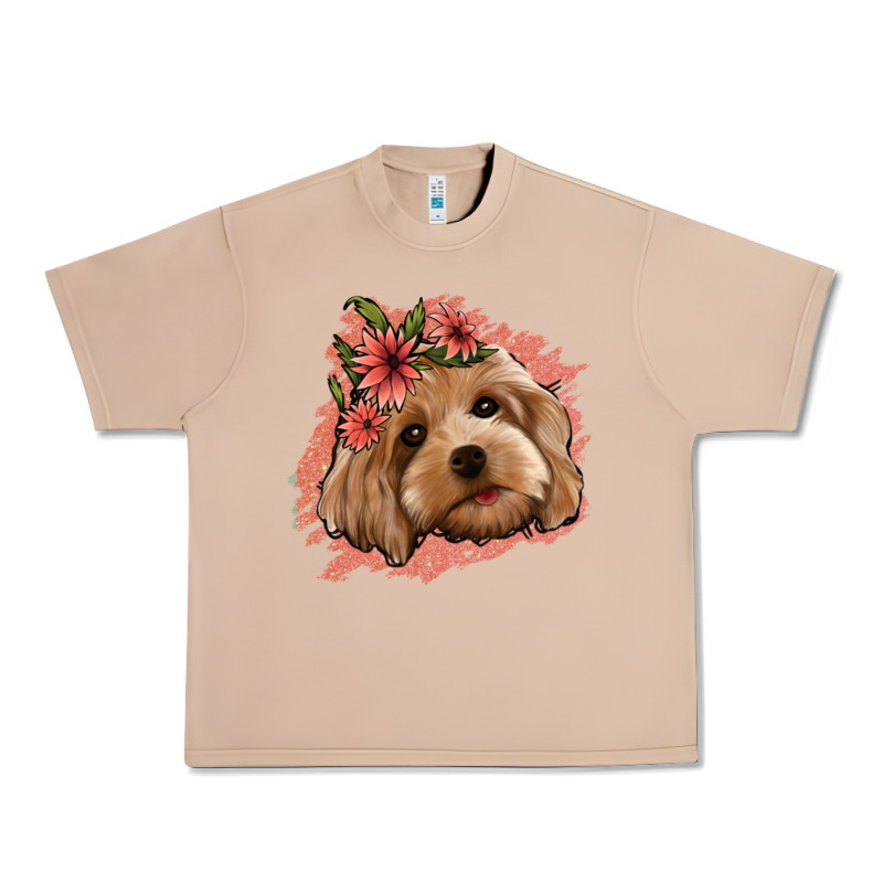 Cockapoo Floral Pink Glitter Urban Heavy Tee by Jasminsmagicworld | Teevron