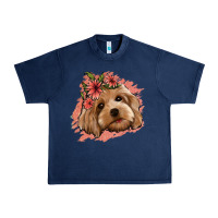 Navy cockapoo floral pink glitter Urban Heavy Tee - Jasminsmagicworld