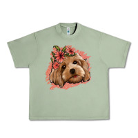 Oil Green cockapoo floral pink glitter Urban Heavy Tee - Jasminsmagicworld