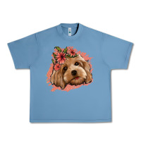 Pebble Blue cockapoo floral pink glitter Urban Heavy Tee - Jasminsmagicworld